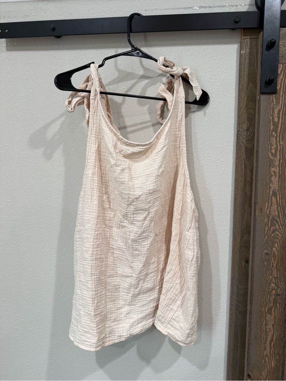 Light Beige Tie-Strap Women's Tank Top